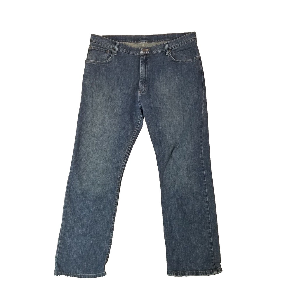 Wrangler jeans men's 38x30 relaxed straight blue stretch denim pants